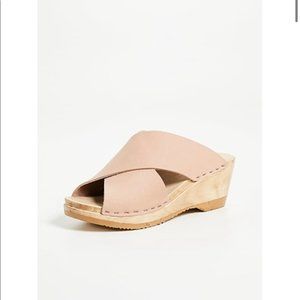 No 6 Frida Wedge Clogs in Pink Sand